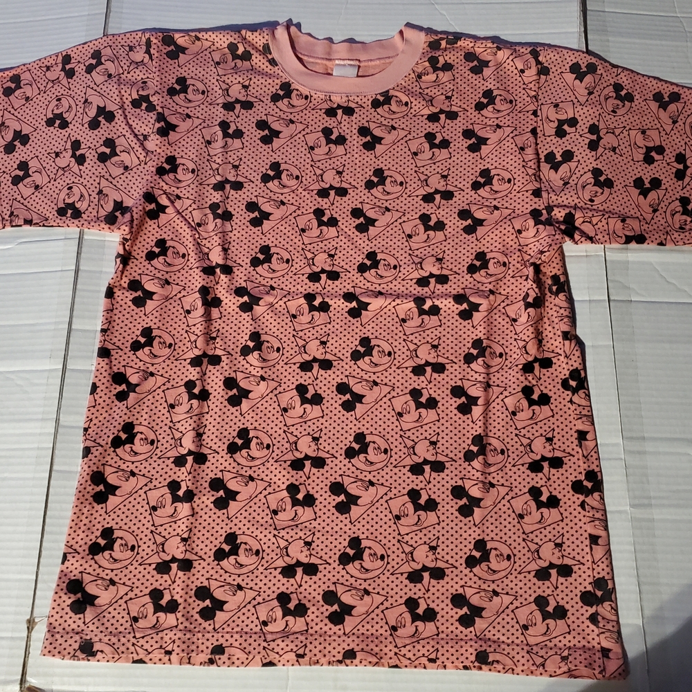 Disney Pink Mickey Mouse Short Sleeve AOP Tee